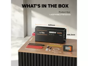 LiTime Měnič napětí 3000W 12VDC na 230VAC