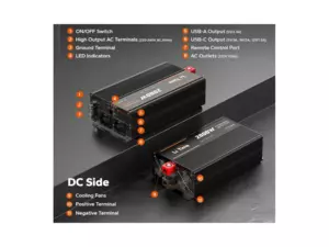 LiTime Měnič napětí 2000W 12VDC na 230VAC