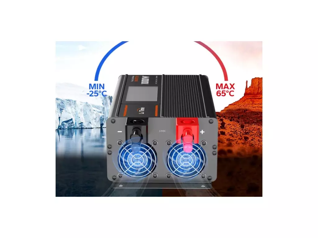 LiTime Měnič napětí 1000W 12VDC na 230VAC