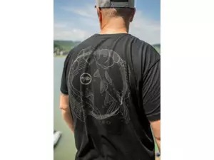 Giants fishing Tričko pánské černé Kapři v kruhu