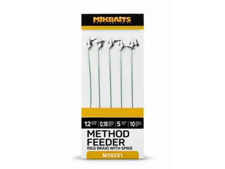 Mikbaits s.r.o. Method Feeder návazce - Návazce č.12 z pletené šňůrky s hrotem 5ks