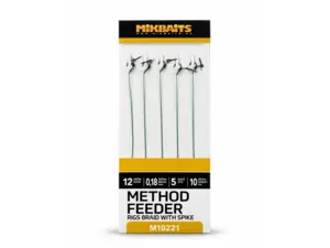 Mikbaits s.r.o. Method Feeder návazce - Návazce č.12 z pletené šňůrky s hrotem 5ks
