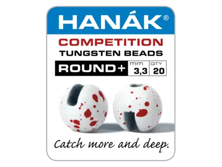 HANÁK COMPETETION Tungstenové hlavičky Round+ bílá & červená