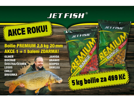 JET FISH Boilie Premium 2,5kg (20mm) 1+1 ZDARMA