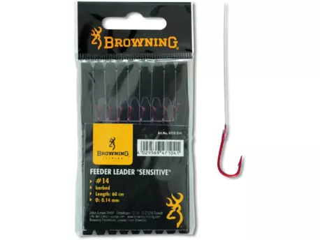 BROWNING Feeder návazec Sensitive hook-to-nylon red
