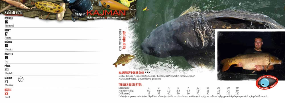 KALENDÁŘ Kajman 2016