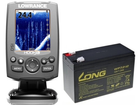 LOWRANCE Hook-3X DSI FISHFINDER 455/800 kHz + baterie ZDARMA!!