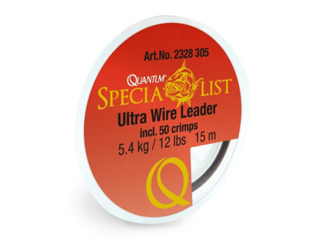QUANTUM - Vázací lanko ultra wire leader + 50 krimp