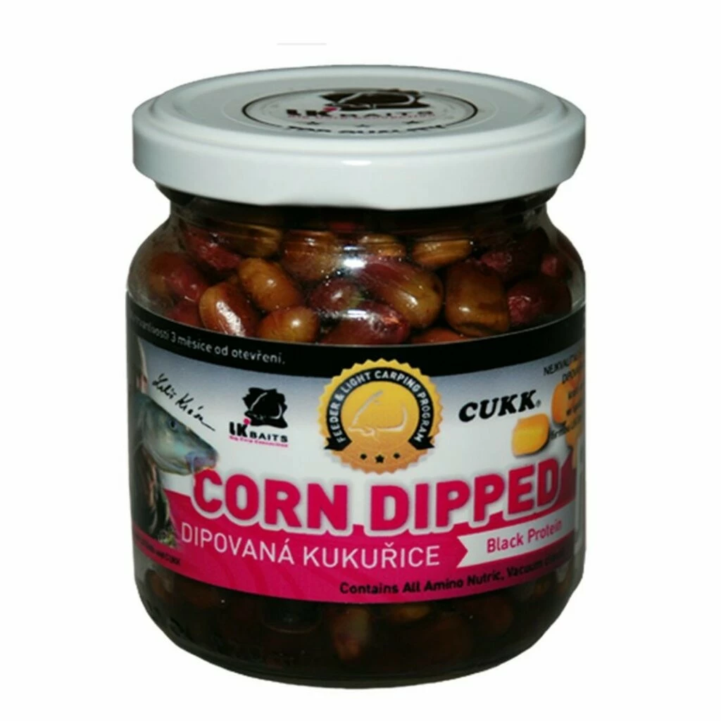 LK BAITS Dipovaná kukuřice Black Protein