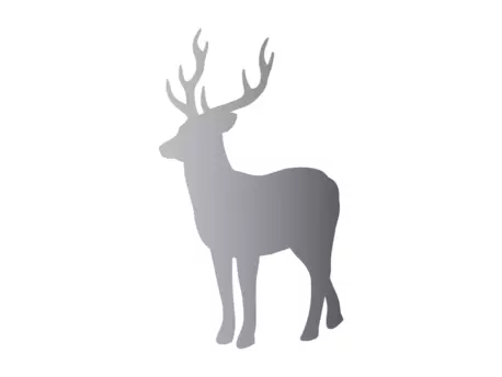 DELPHIN Nálepka jelen silueta SILVER