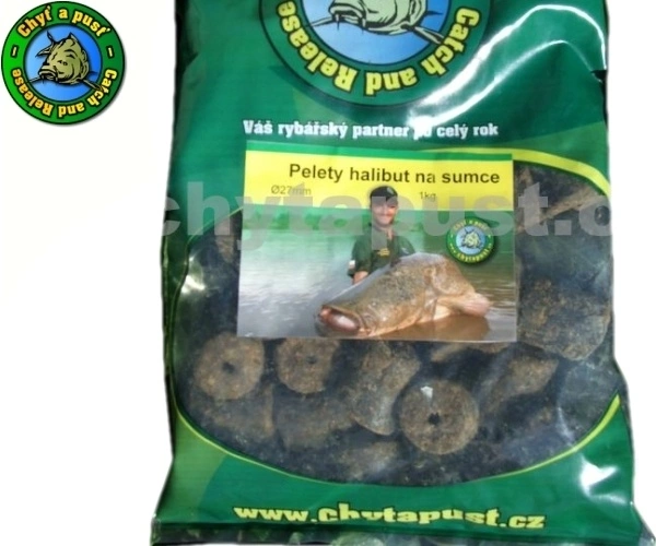 Chyť a pusť Pelety Halibut 27mm s dírou 900g