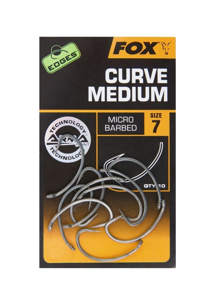 Fox háčky Edges Curve Shank Medium ( bez protihrotu)