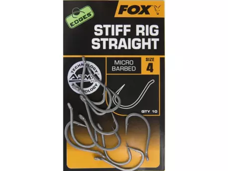 Fox háčky Edges Stiff Rig Straight ( bez protihrotu)