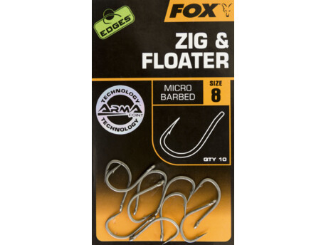 Fox háčky Edges Zig & Floater Hooks ( bez protihrotu )