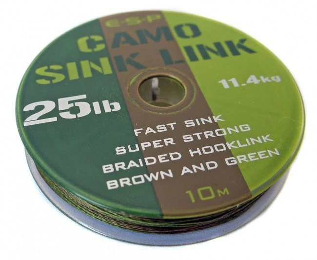lot de 2 Tresse plombée ESP Sinklink 12lb 5.4 kg peche carpe montage bouillett