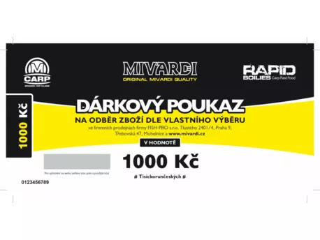 MIVARDI Dárkový poukaz v hodnotě 1000,- Kč