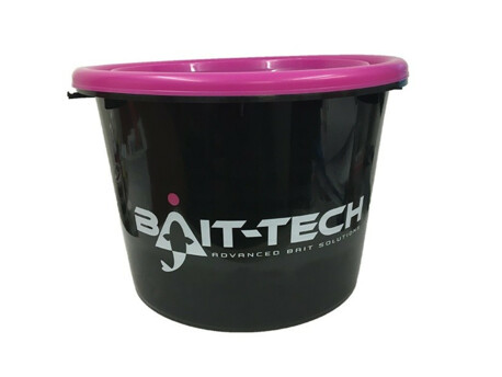 BAIT-TECH Kbelík s víkem Groundbait Bucket and Lid - černý/růžový