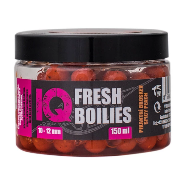 LK BAITS IQ Method Feeder Boilies Fresh 10-12mm,150 ml Pikantní broskev / Spicy Peach