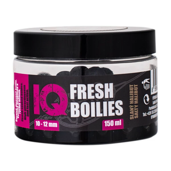 LK BAITS IQ Method Feeder Boilies Fresh 10-12mm,150 ml Slaný halibut/Salt Halibut