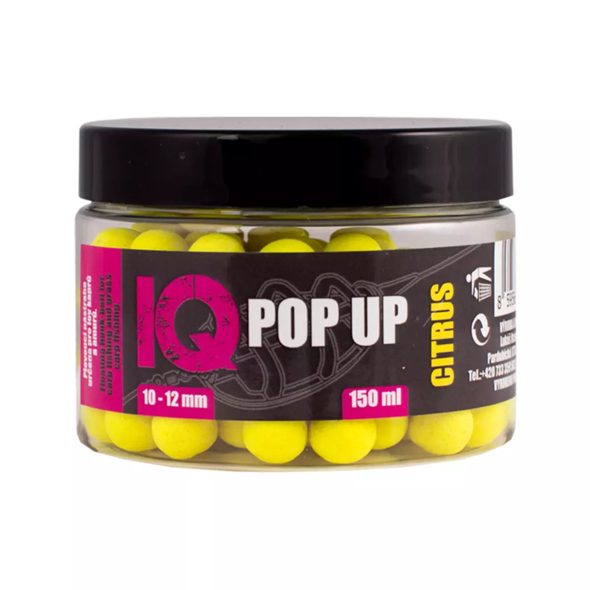 LK BAITS IQ Method Feeder Pop UP Fluoro Boilies 10-12mm,150 ml Citrus