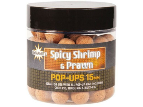 Dynamite Baits Spicy Shrimp&Prawn Foodbait Pop-Ups 15 mm