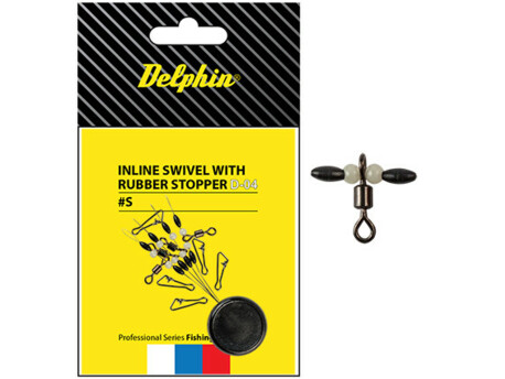 DELPHIN Inline swivel with rubber stopper