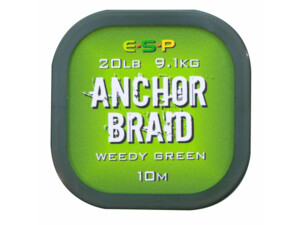 ESP Návazcová šňůrka Anchor Braid Weedy Green 20lb, 10 m