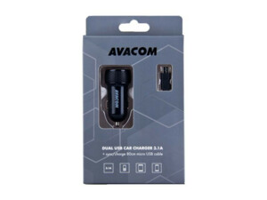 AVACOM nabíječka do auta se dvěma USB výstupy 5V/1A - 3,1A
