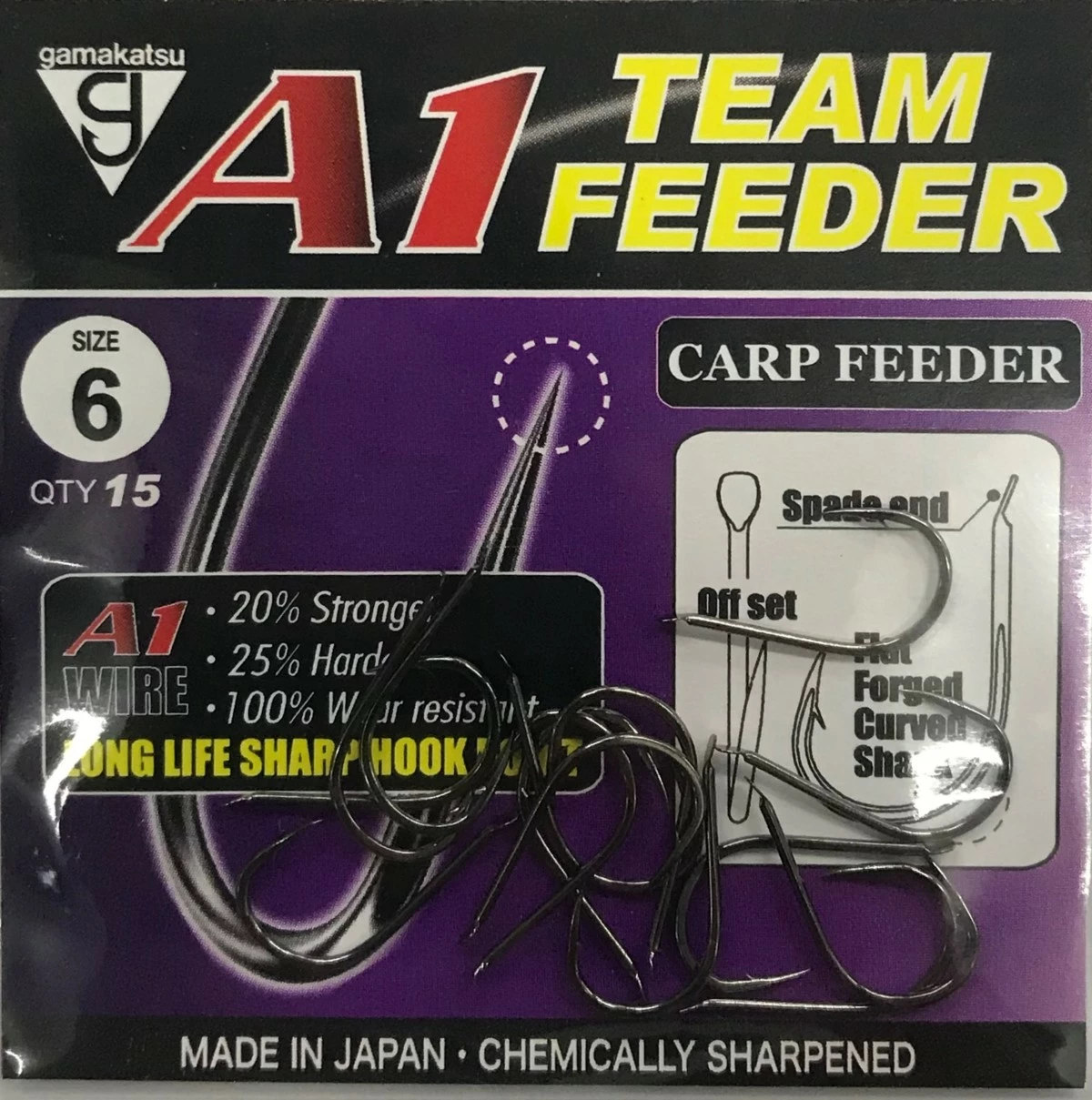 Gamakatsu A1 Team Fine Feeder - Gancio Per Pesca Con Terminale 100 Cm, Misura 10, 10 Pezzi