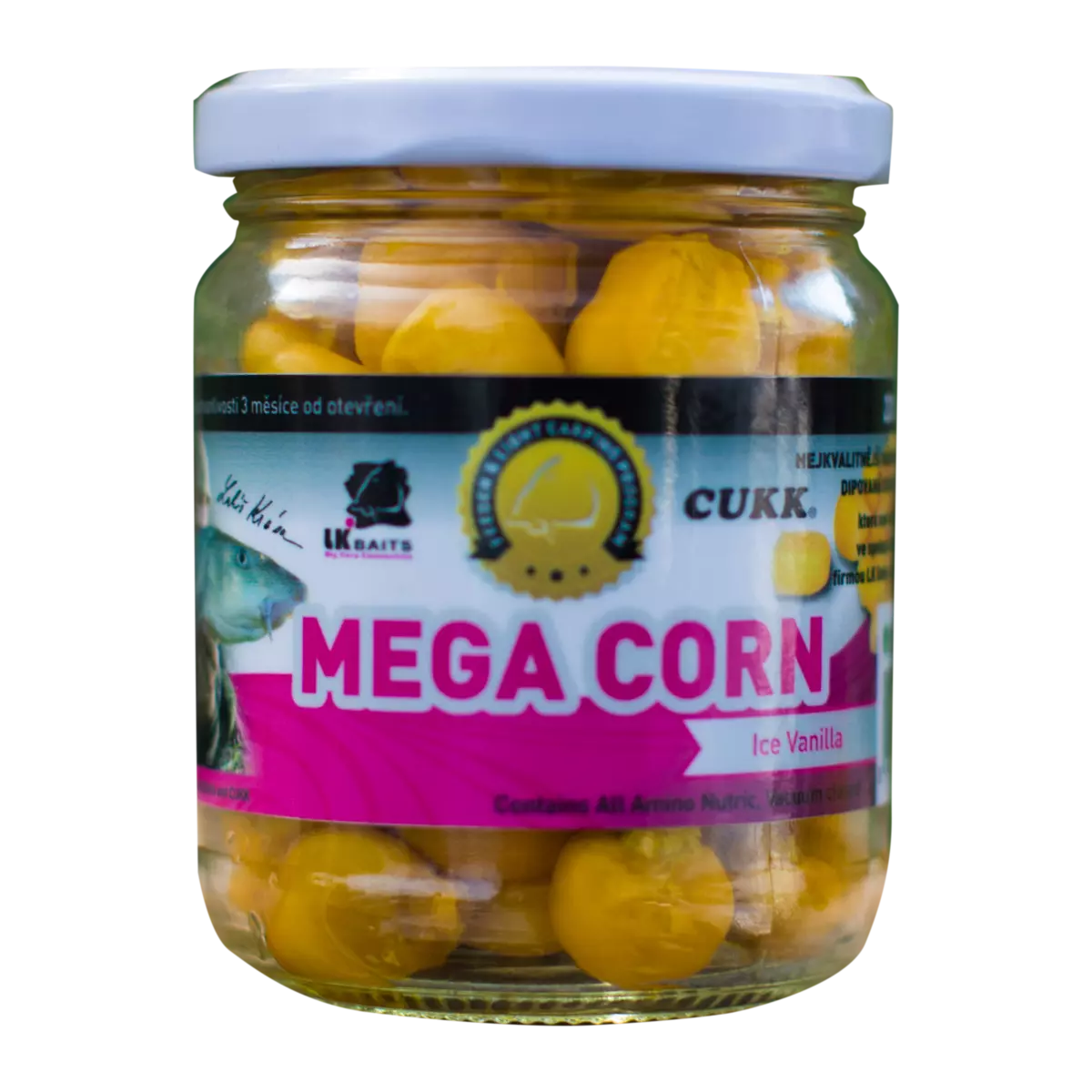 LK Baits MEGA CORN Ice Vanilla - Obří kukuřice Vanilka 220ml