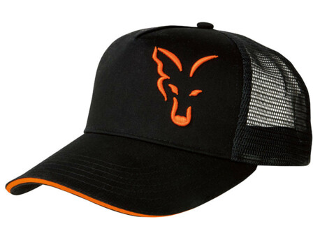 FOX Kšiltovka Black & Orange Trucker Cap