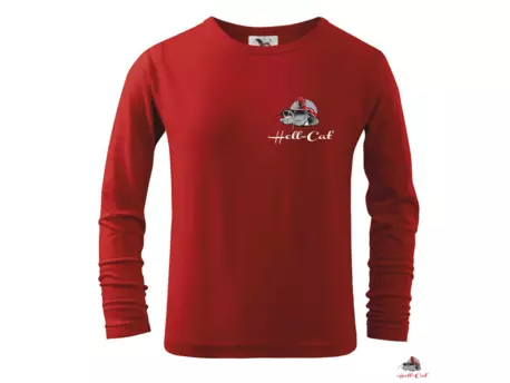 HELL-CAT Tričko Classic červené s dlouhým rukávem