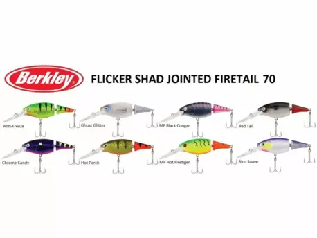 Wobler Berkley Flicker Shad Jointed Fire Tail 7cm