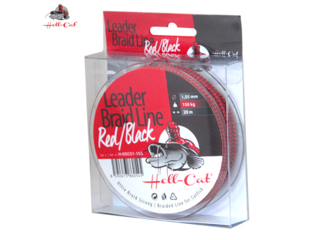 Splétaná šňůra Hell-Cat - Leader Braid Line Red/Black 20m