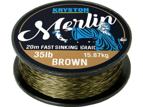 Kryston pletené šňůrky - Merlin fast sinking braid pískový 25lb 20m