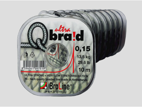 Broline Návazcová šňůrka Q-braid ultra 6x černá 7/10/15 m