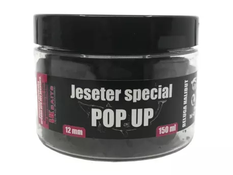 LK Baits Jeseter Special Pellets Pop UP Beluga Halibut 12mm 150ml VÝPRODEJ