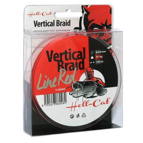 Hell-Cat Splétaná šňůra Braid Line Vertical Red 0.37mm, 33kg, 150m